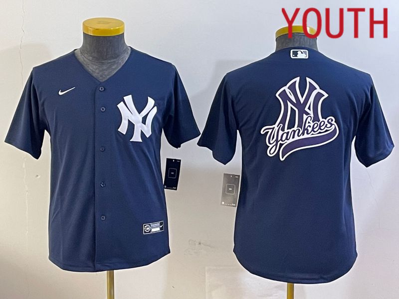 Youth New York Yankees Blank Blue Game 2024 Nike MLB Jersey style 12092